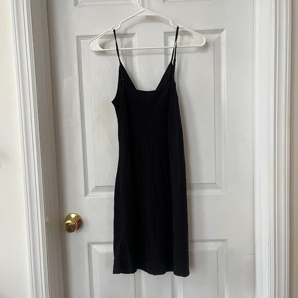 Maje Knee Length Slip Dress in Black | Size Medium, US 6